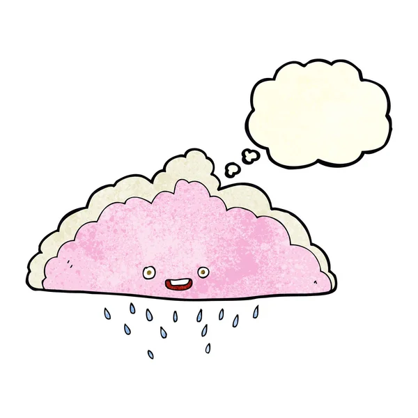 Nube de lluvia de dibujos animados con burbuja de pensamiento — Archivo Imágenes Vectoriales
