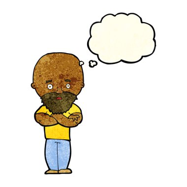 Karikatür, sakallı kel adamı şok etti.