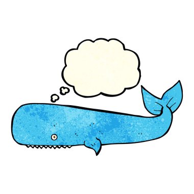 Düşünce baloncuklu çizgi balina