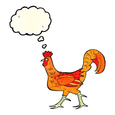Düşünce baloncuklu horoz çizgi filmi