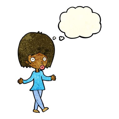 만화 혼동 생각 거품을 가진 여자