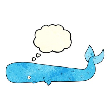 Düşünce baloncuklu çizgi balina