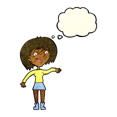 kabarcık karikatür sallayarak kadınla sanıyordum