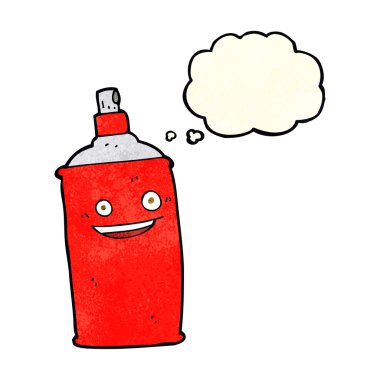 Düşünce baloncuklu çizgi film spreyi