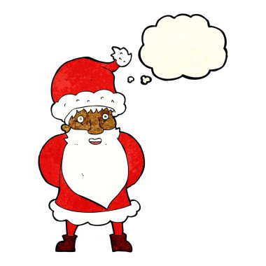 Düşünce baloncuklu çizgi film Noel Baba