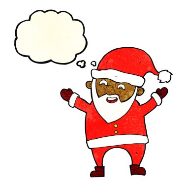 Düşünce baloncuklu çizgi film Noel Baba