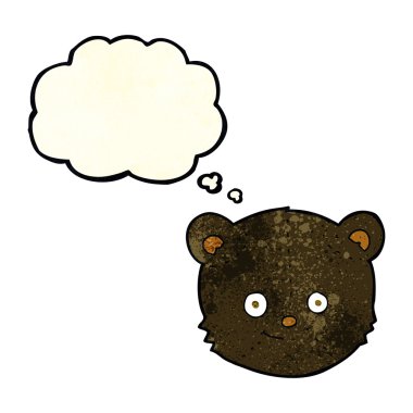 çizgi film siyah ayı kafa ile düşünce balonu