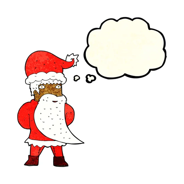 Cartoon santa claus with thought bubble — Stock Vector