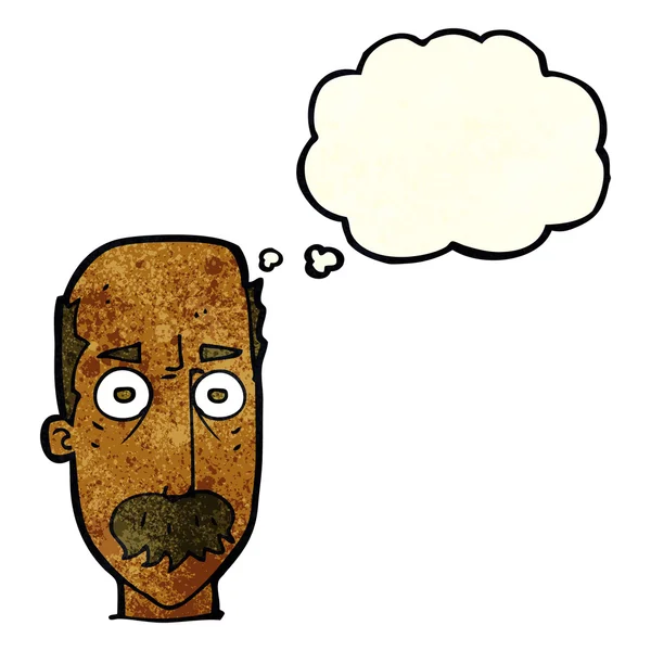Człowiek z kreskówek wąsy z bańki myślowej — Wektor stockowy