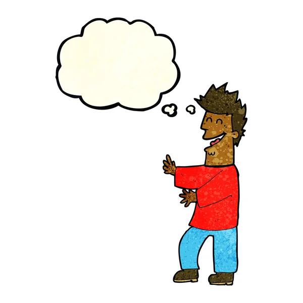 思考バブルの男を笑う漫画 — ストックベクタ