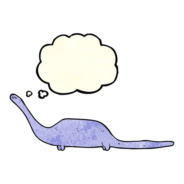 Dinosaurio de dibujos animados con burbuja de pensamiento — Vector de stock