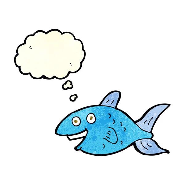 Zeichentrickfisch mit Gedankenblase — Stockvektor