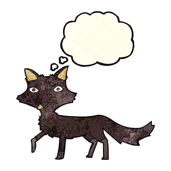 Dessin animé petit loup avec bulle de pensée — Image vectorielle