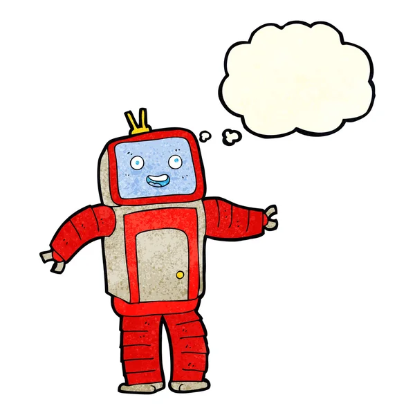 Robot de dibujos animados con burbuja de pensamiento — Archivo Imágenes Vectoriales