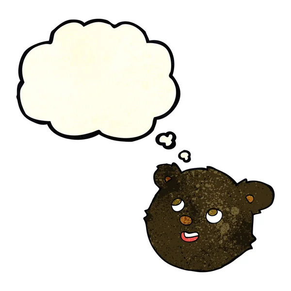 Karikatur Schwarzbärengesicht mit Gedankenblase — Stockvektor