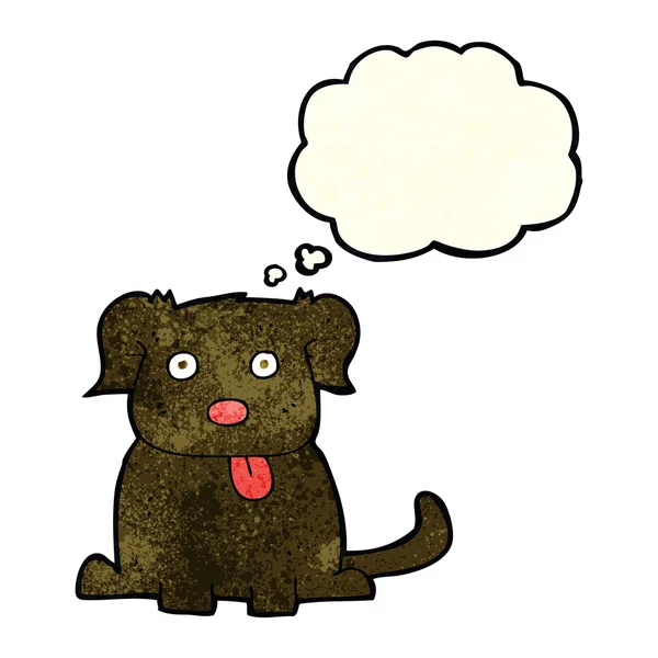Kartun anjing dengan pikiran gelembung - Stok Vektor