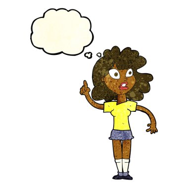 çizgi film kadın yapma noktası düşünce balonu ile