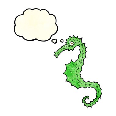 Düşünce baloncuklu karton deniz atı