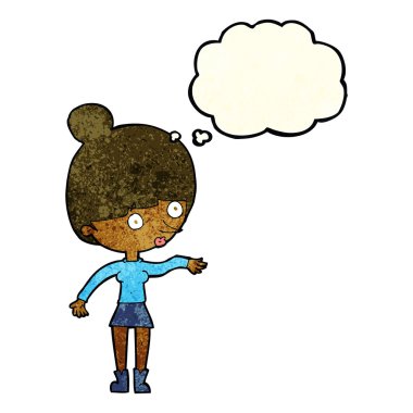 Karikatür, düşünce balonlu kadını şaşırttı.