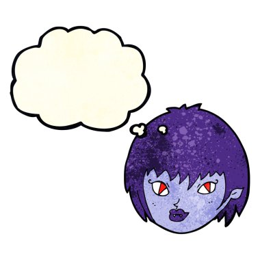 Düşünce baloncuklu vampir kız suratı