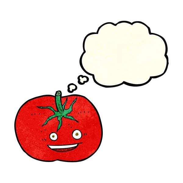 Kreslené rajče s myšlenkovou bublinou — Stockový vektor