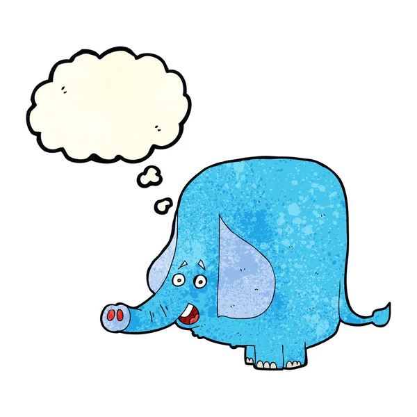 Cartoon funny elephant with thought bubble — Stock Vector