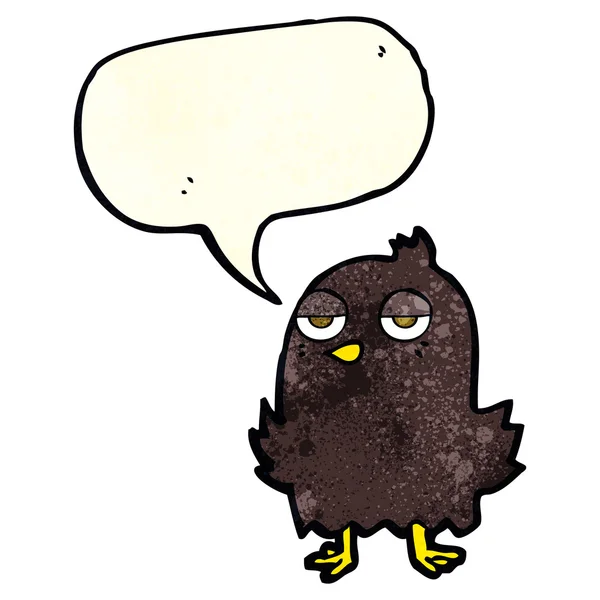 Cartoon bored bird with thought bubble — Stock Vector