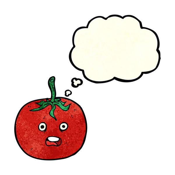 思考バブルのある漫画トマト — ストックベクタ