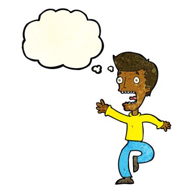 Çizgi film, düşünce balonlu adamı dehşete düşürdü.