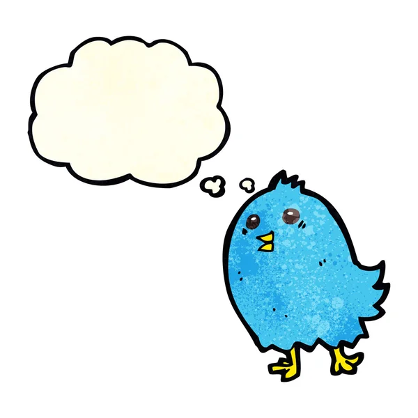 Cartoon bluebird met gedachte bubble — Stockvector