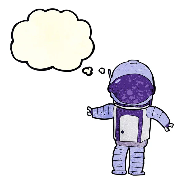 Cartoon-Astronaut mit Gedankenblase — Stockvektor