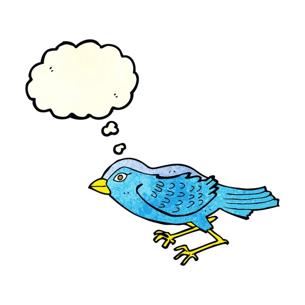 具有思想气泡的卡通花园鸟 — 图库矢量图片
