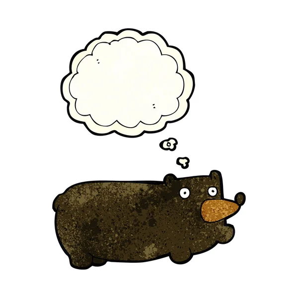 Urso de desenho animado engraçado com bolha de pensamento —  Vetores de Stock