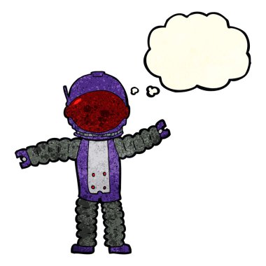 Düşünce balonu olan bir astronot.