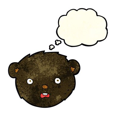 çizgi film siyah ayı yüz düşünce balonu ile