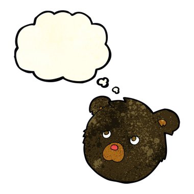 çizgi film siyah ayı yüz düşünce balonu ile