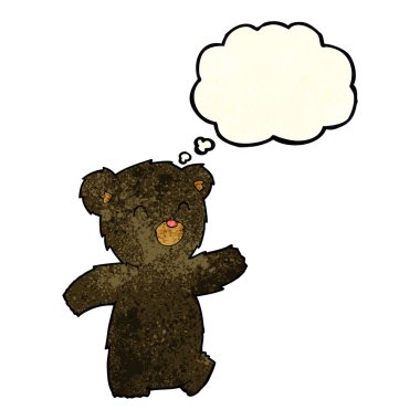 siyah ayı düşünce balonu ile çizgi film