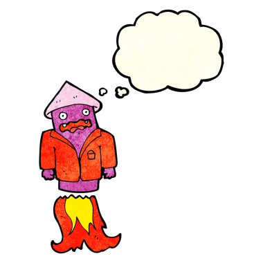 Düşünce baloncuklu iş elbisesi içinde havai fişekler.