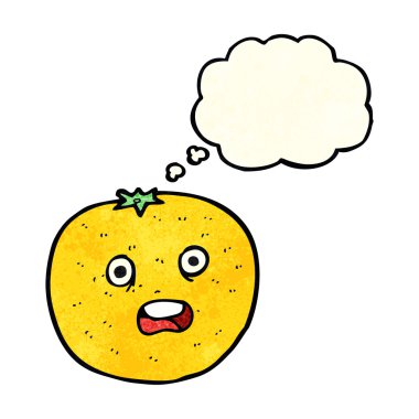 düşünce balonu ile turuncu çizgi film