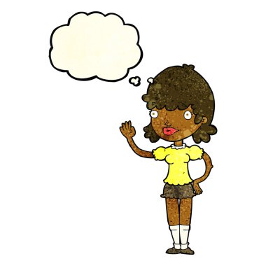 kabarcık karikatür sallayarak kadınla sanıyordum