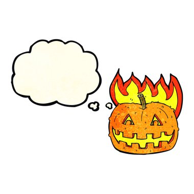 Düşünce baloncuklu çizgi film balkabağı