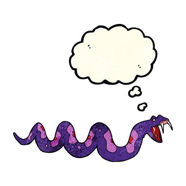 Düşünce baloncuklu zehirli yılan.