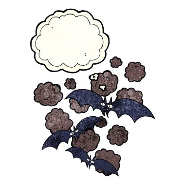 çizgi film vampir yarasalar düşünce balonu ile