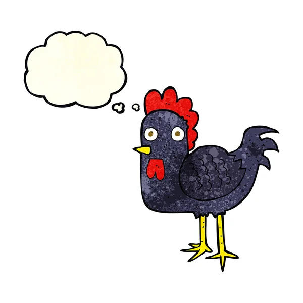 Cartoon-Huhn mit Gedankenblase — Stockvektor