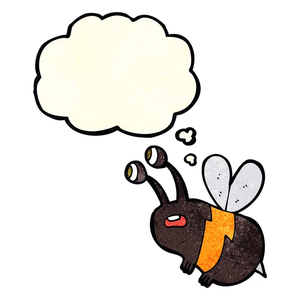 Мультяшная испуганная пчела с мыльным пузырем — стоковый вектор