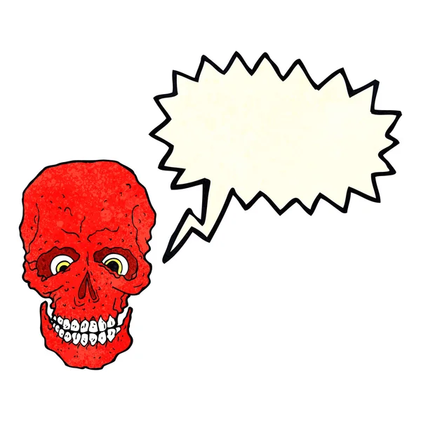 Desene animate craniu înfricoșător cu bule de gândire — Vector de stoc