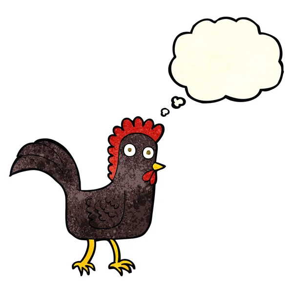 Kreslené kuře s myšlenkovou bublinou — Stockový vektor