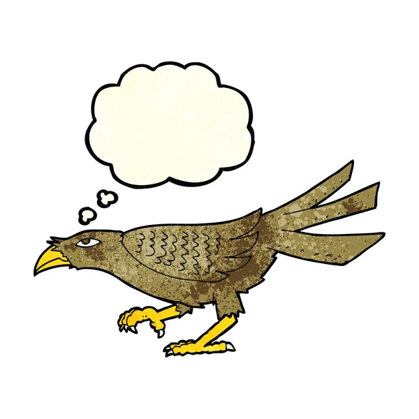 Oiseau de dessin animé avec bulle de pensée — Image vectorielle