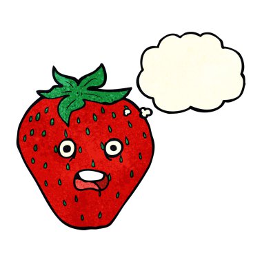çizgi film düşünce balonu ile çilek