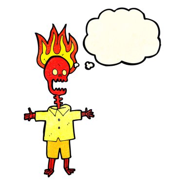 kabarcık karikatür yanan iskelet sanıyordum